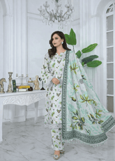 Moonlight Printed Embroidered Suit – 3Pc