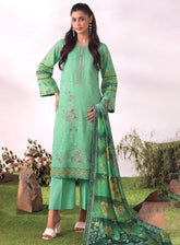 Emerald Bloom Unstitched – 3Pc