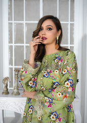 Parrot Printed Embroidered 3Pc Suit