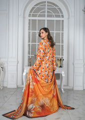 Autumn Flame Printed Suit – 3Pc