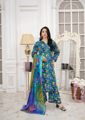 Azure Sky Printed Lawn Suit – 3Pc