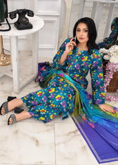 Azure Sky Printed Lawn Suit – 3Pc