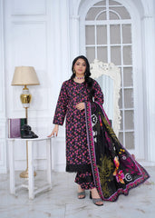 Midnight Printed Embroidered Suit – 3Pc