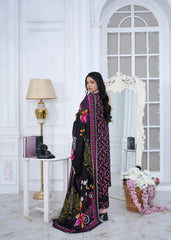 Midnight Printed Embroidered Suit – 3Pc