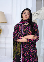 Midnight Printed Embroidered Suit – 3Pc