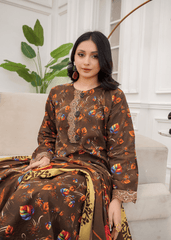 Autumn Wood Printed Embroidered 3Pc