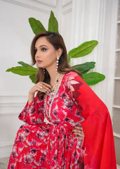 Scarlet Petal Printed Lawn Frock – 2Pc