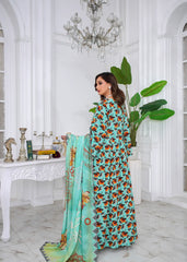 Seafoam Printed Lawn Frock – 2Pc