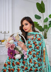 Seafoam Printed Lawn Frock – 2Pc