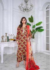 Desert Glow Printed Embroidered Suit – 3Pc
