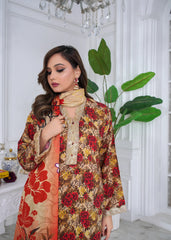 Desert Glow Printed Embroidered Suit – 3Pc
