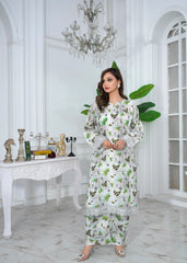Moonlight Printed Embroidered Suit – 3Pc