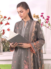 Mist Unstitched Embroidered Lawn Suit – 3Pc