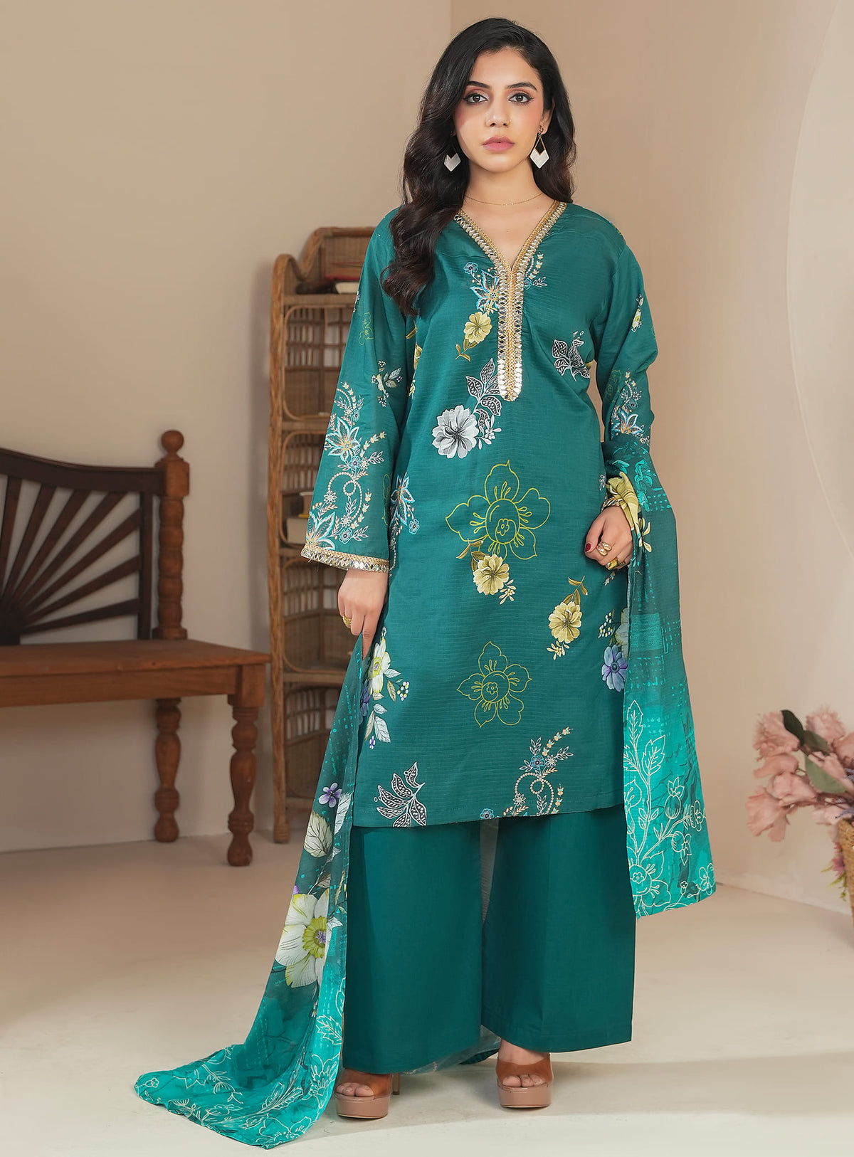 Peacock Green Radiant 3Pc Suit