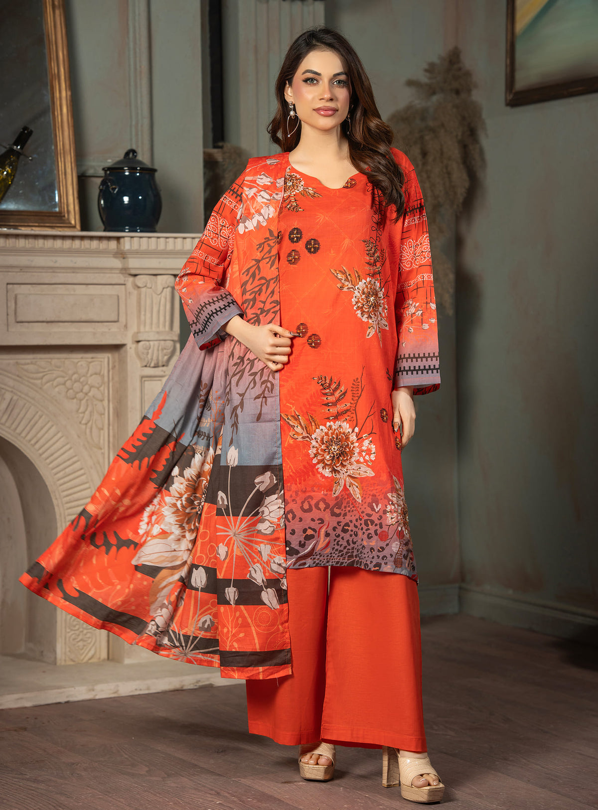 Zehra Luxe Detail 3Pc Suit