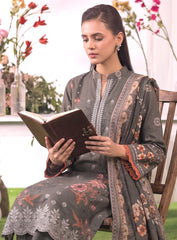 Mist Unstitched Embroidered Lawn Suit – 3Pc