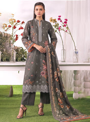 Mist Unstitched Embroidered Lawn Suit – 3Pc