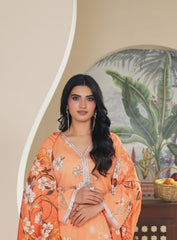 Peach Mystic Lawn 3Pc Suit