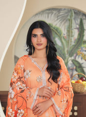Peach Mystic Lawn 3Pc Suit