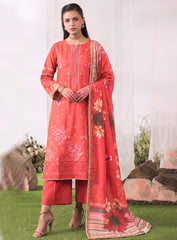 Bloom Unstitched Embroidered Lawn Suit – 3Pc