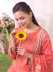 Bloom Unstitched Embroidered Lawn Suit – 3Pc